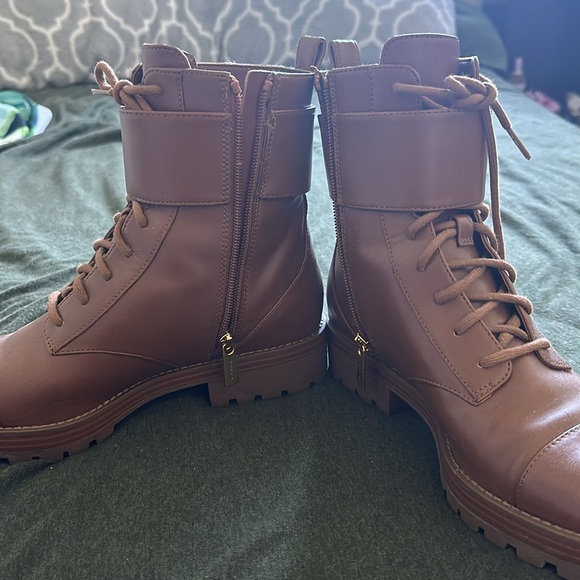 Michael Kors brown zip-up MK buckle boots. - Picture 4 of 4